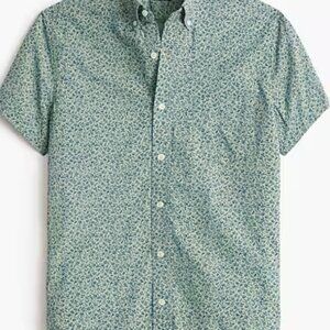 J. Crew SLIM Men's Green/Blue Floral Patterned Casual Button Down
